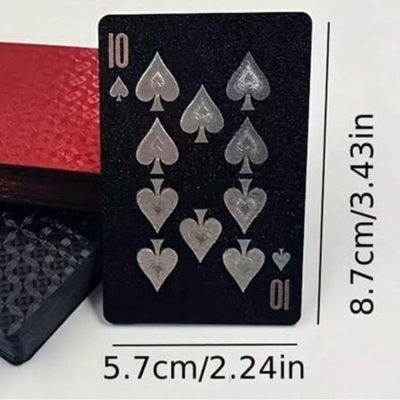 ♥️♣️♦️♠️ LET’S PLAY❗️ BLACK CHECKERED STYLE CARDS WITH GOLD & SILVER ACCENTS❗️ - Picture 2 of 4